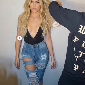 fashionnova lost at sea distressed shorts